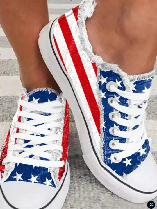 2022 New Women Comfortable  Denim Canvas Flats Flower Vulcanized Female Summer Fashion Lace-up Sneakers Ladies Casual Shoes