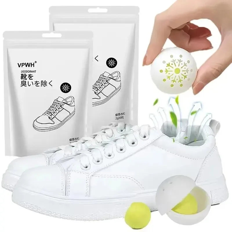 6Pcs Deodorizer Freshener Balls Sneaker Deodorizer Ball Long-lasting Aromatic For Footwear Bag Shoe Closet Toilet Deodorization