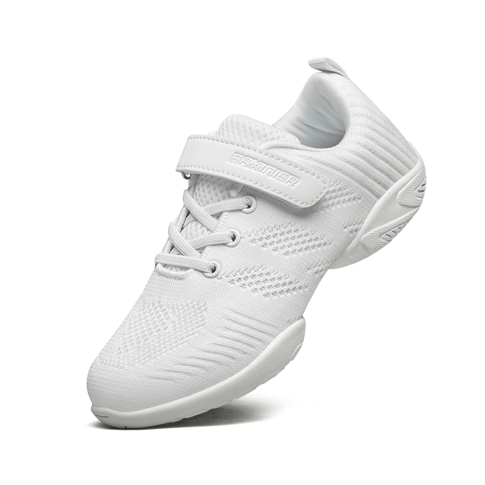 BAXINIER Girls White Cheerleading Dance Shoes Breathable Youth Cheer Shoes Competition Sneakers Athletic Training Tennis  Shoes