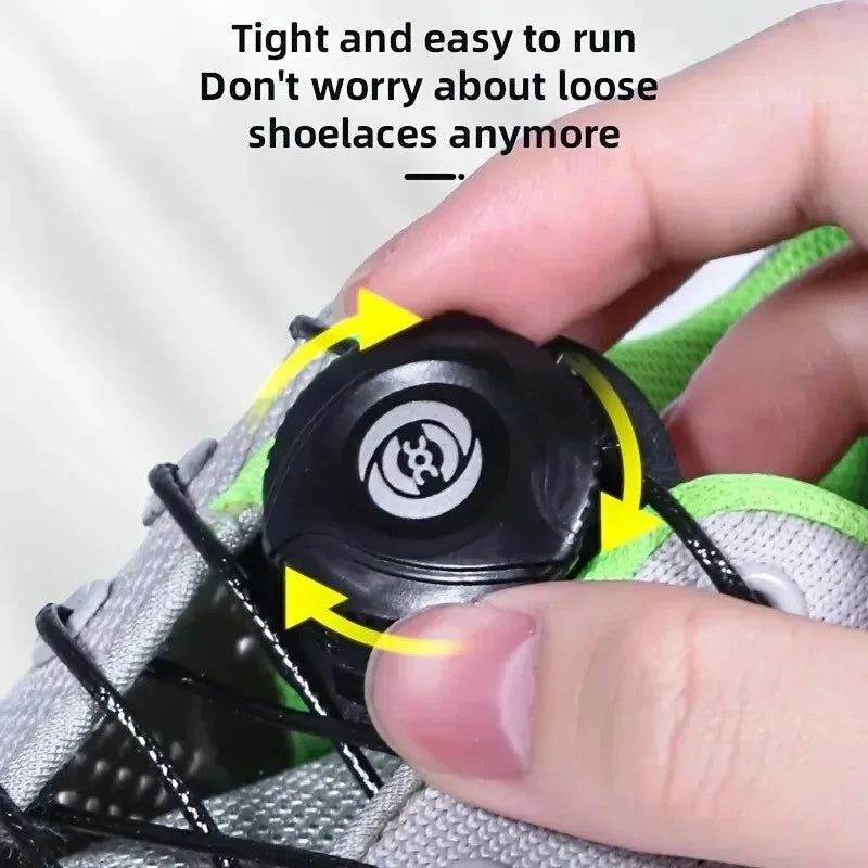 1pair Metal Wire Swivel Automatic Buckle Rope Sneaker ShoeLaces for Kids/Adult No Tie Shoe Laces Quick Lock Shoestrings Sneakers