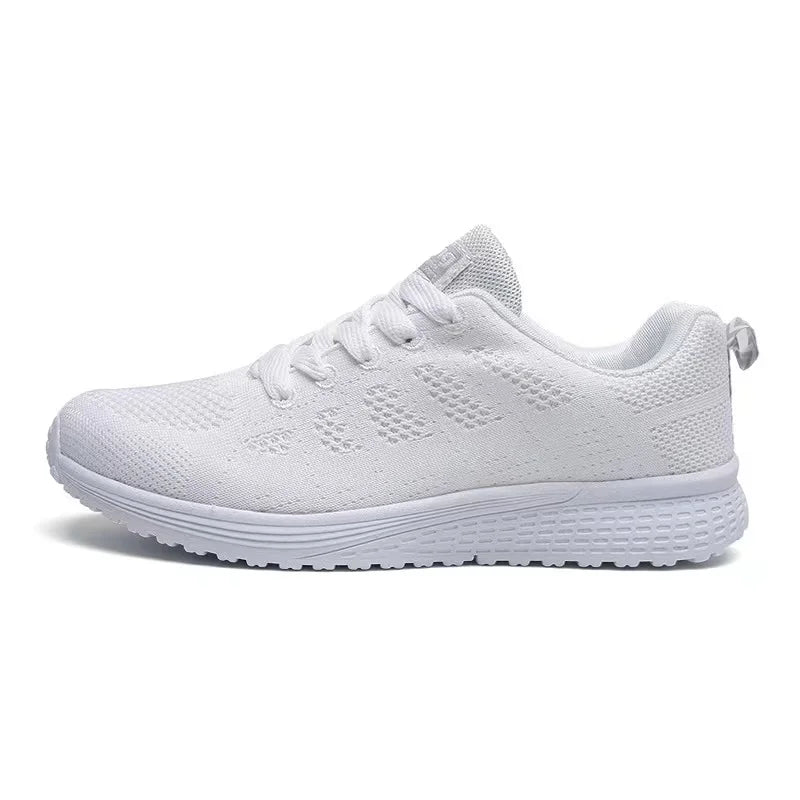 2025 Women Mesh Breathable Soft Sole Sneakers Lace Up Wedge Platform Shoes Ladies Outdoor Casual Sport Shoes