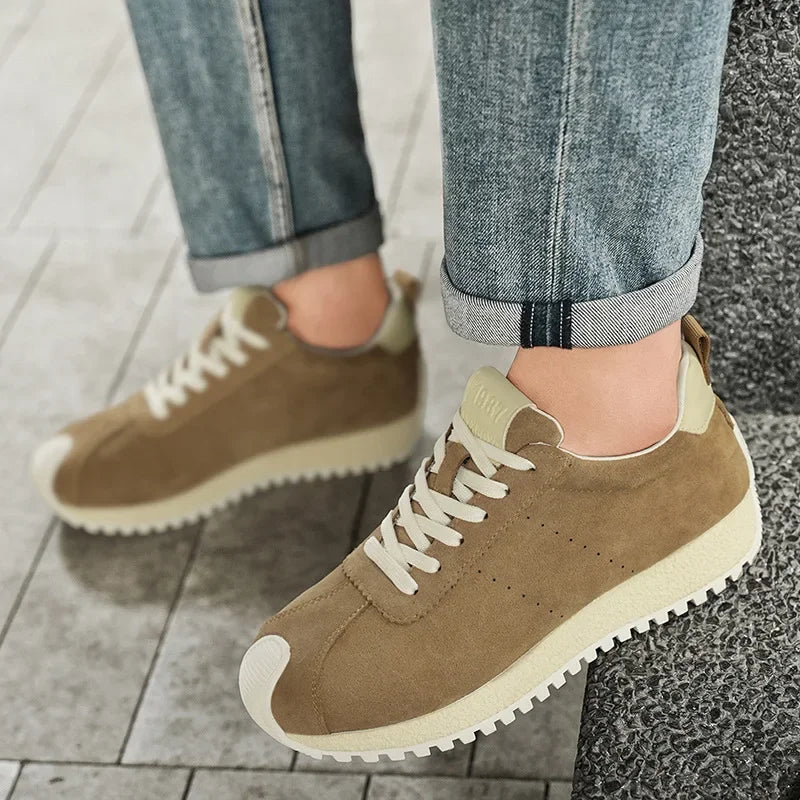 2025 Comfortable Low Cut Suede Leather Green Platform Trainers Sporty Zapatillas Deporte Shoes Retro Men's Casual Sneakers