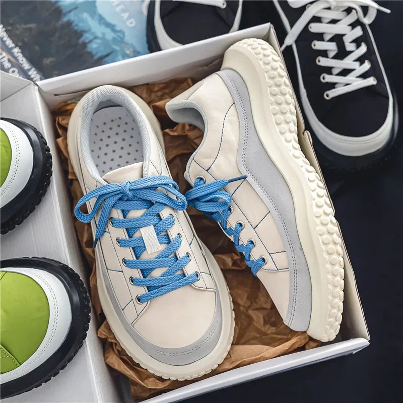 2024 Autumn Thick Soles with Niche Original Fashion Shoes Casual Increase Hong Kong Style Board Shoes Men Sneakers