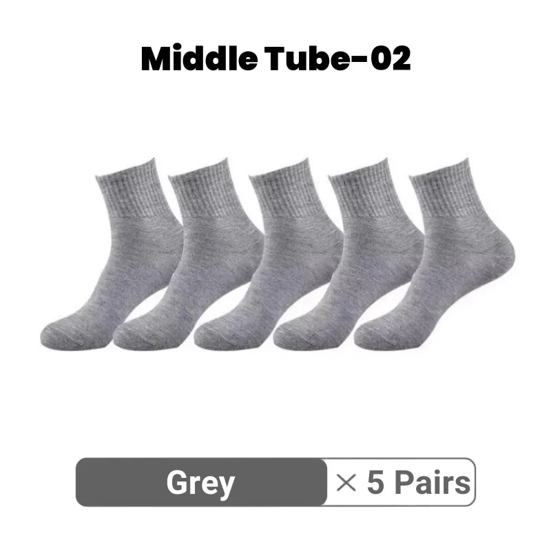 5/7/10 Pairs Solid Color Sports Socks High Elasticity Unisex Casual Breathable Socks for Office Sneakers Work All Seasons