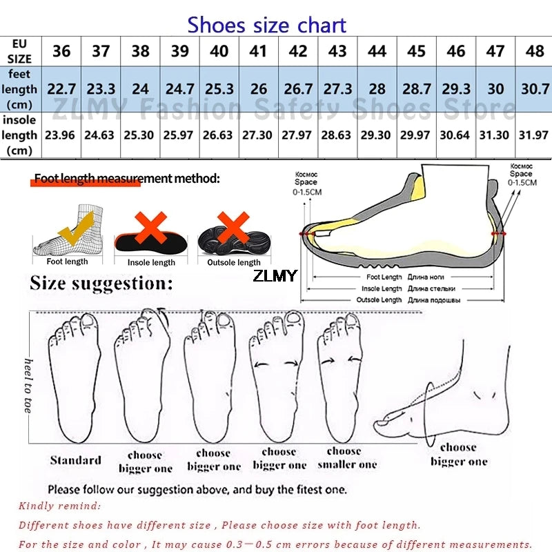 Anti-smash Safety Shoes Men Steel Toe Sneakers Puncture Proof Breathable Work Boots Man Fashion Construction Protective Footwear