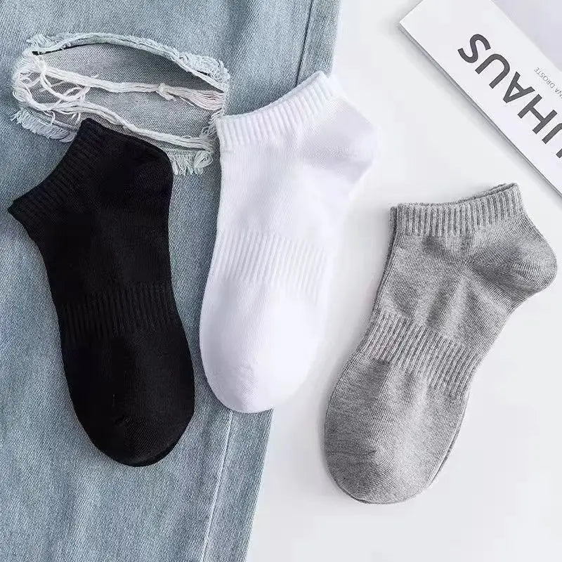 5/7/10 Pairs Solid Color Sports Socks High Elasticity Unisex Casual Breathable Socks for Office Sneakers Work All Seasons