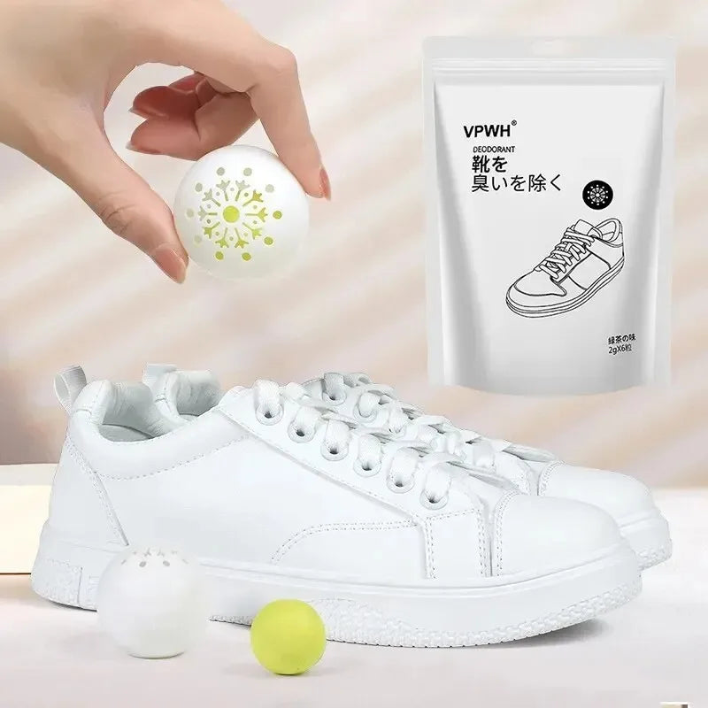 6Pcs Deodorizer Freshener Balls Sneaker Deodorizer Ball Long-lasting Aromatic For Footwear Bag Shoe Closet Toilet Deodorization