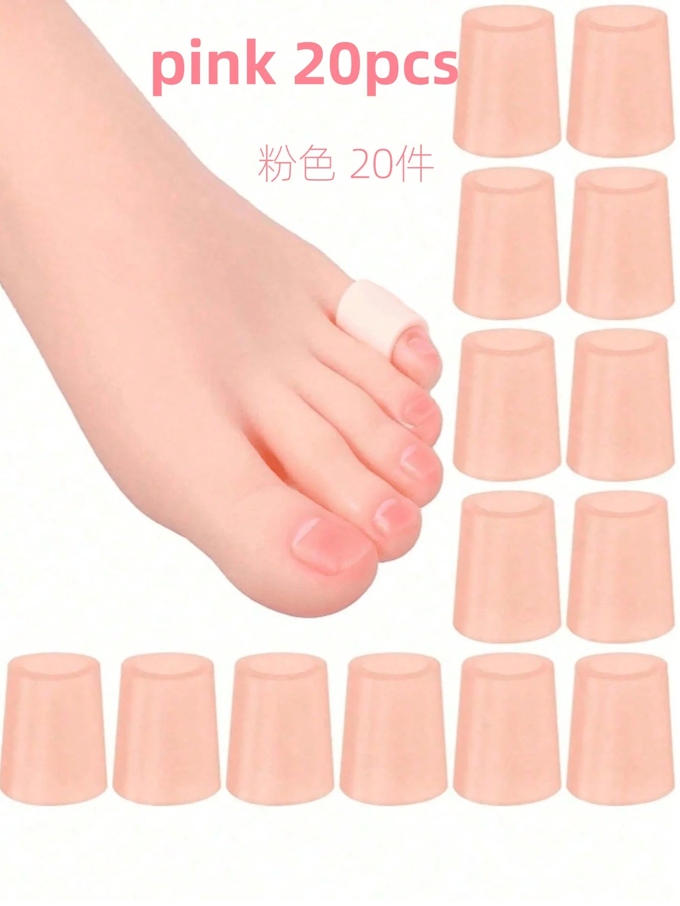20 Toe Protectors For Walking, Relieve Painful Friction, Prevents Corns Blisters Suitable For high Heel, Sneaker, Casual Leather