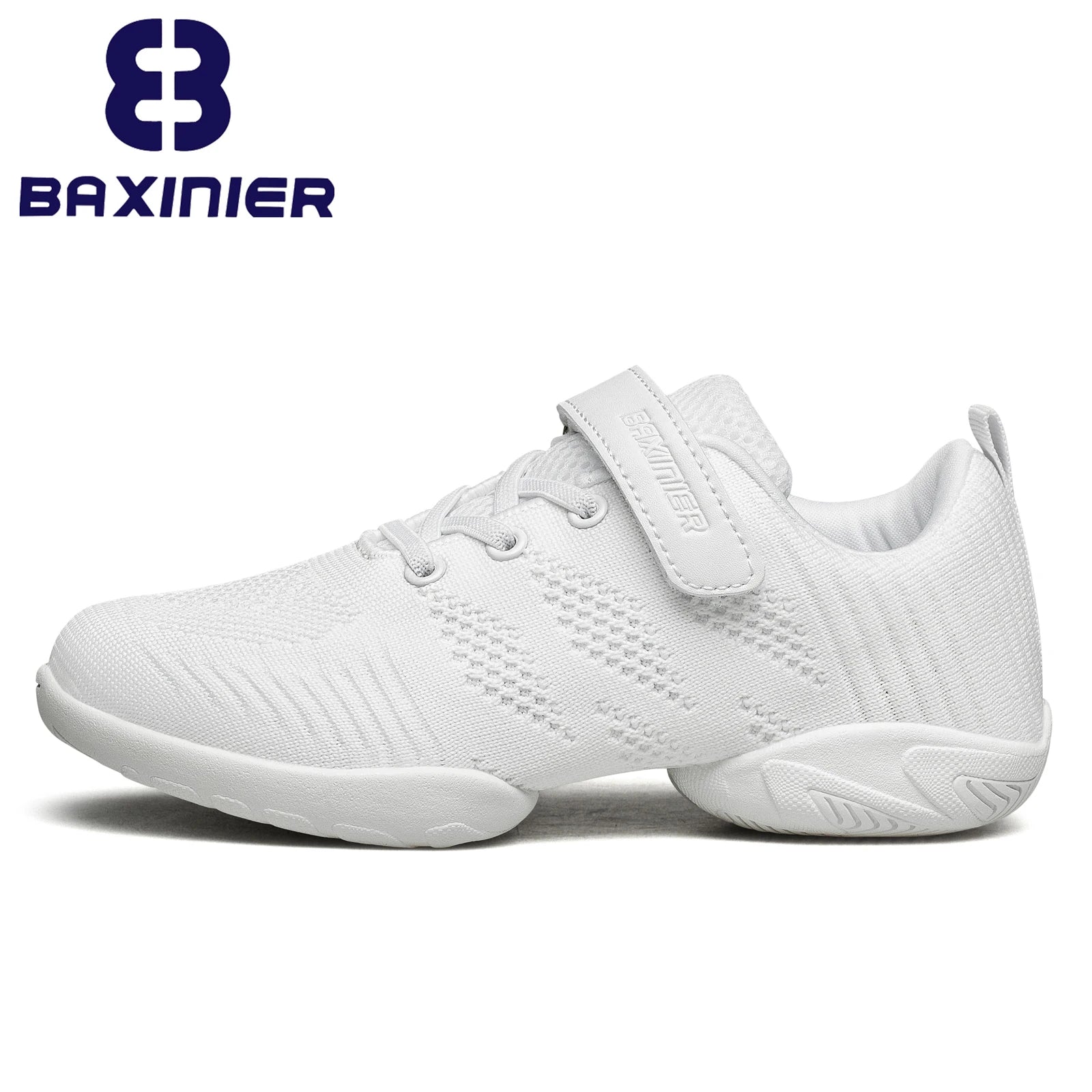 BAXINIER Girls White Cheerleading Dance Shoes Breathable Youth Cheer Shoes Competition Sneakers Athletic Training Tennis  Shoes