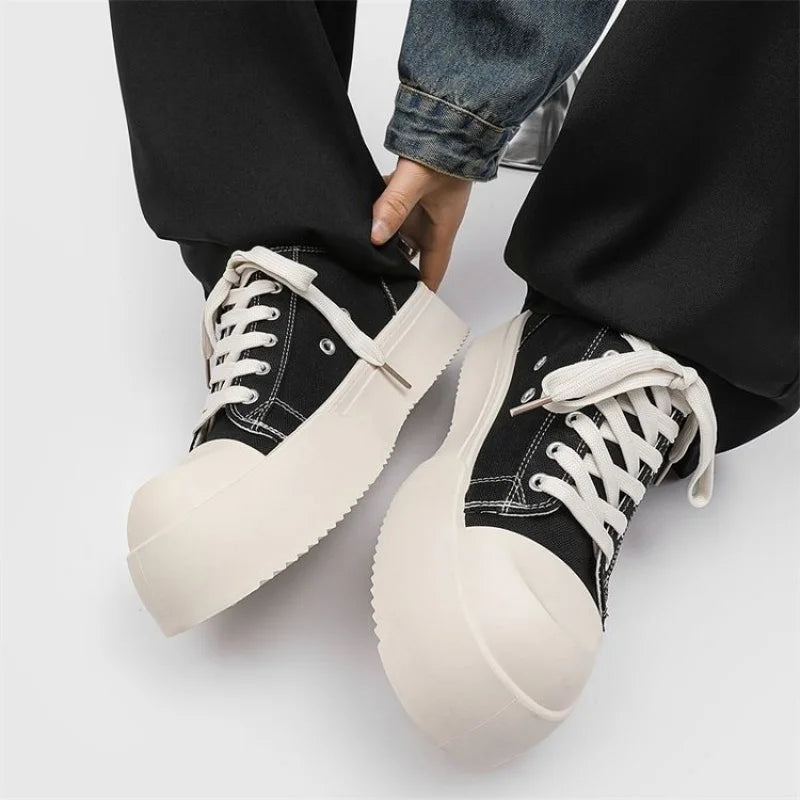 2025 New Arrival Women's Retro Canvas Platform Sneakers Classic Casual Heightening All-Match Non-Slip Shoes