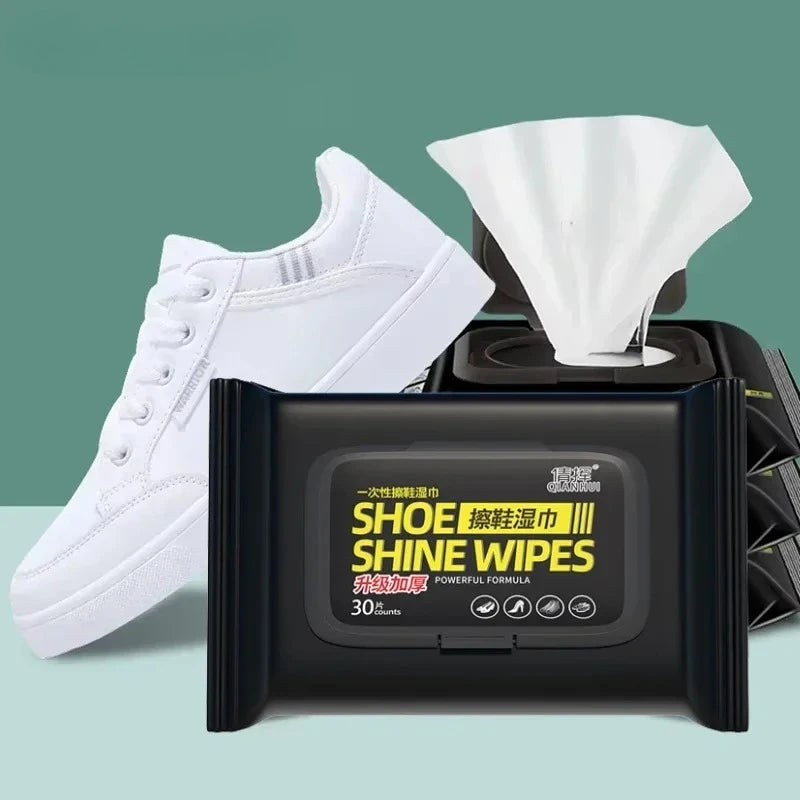 12-30Pcs Disposable Shoes Clean Wipes Portable White Shoes Cleaning Care Wipes Sneakers Cleaning Quick Wet Wipe
