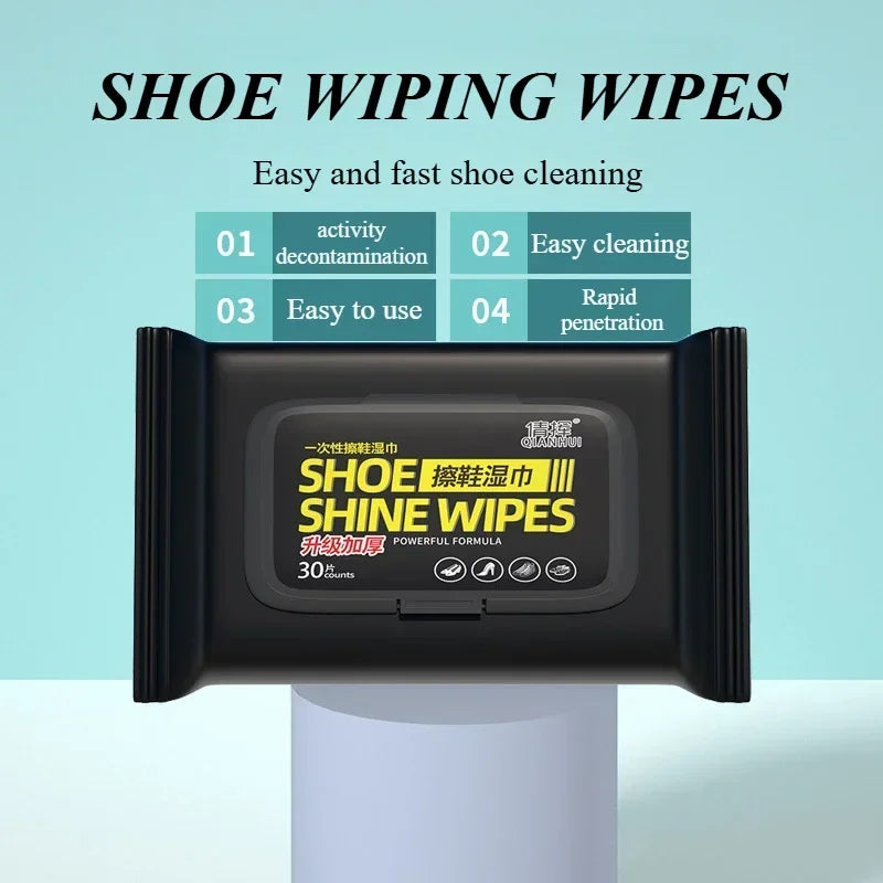 12-30Pcs Disposable Shoes Clean Wipes Portable White Shoes Cleaning Care Wipes Sneakers Cleaning Quick Wet Wipe
