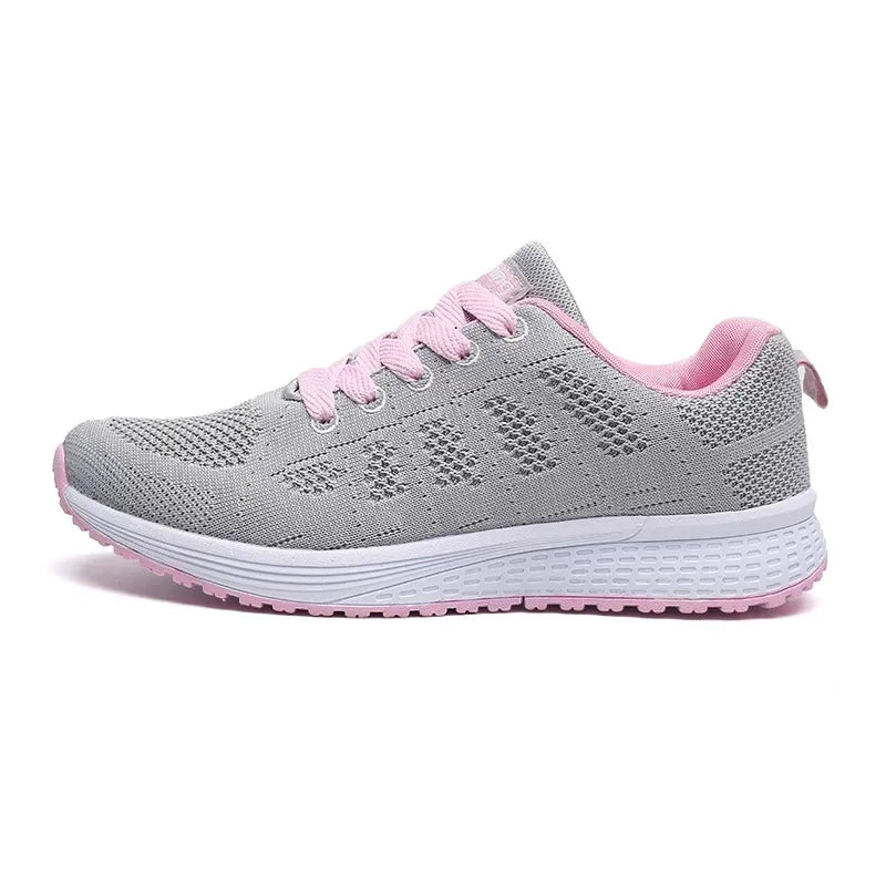 2025 Women Mesh Breathable Soft Sole Sneakers Lace Up Wedge Platform Shoes Ladies Outdoor Casual Sport Shoes